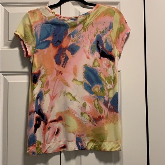 Vera Wang Multicolored Cap Sleeve Blouse Size M - Picture 2 of 5